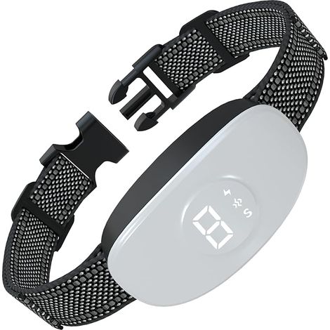Collier Anti Aboiement pour Chiens,Collier Automatique avec 8 Niveaux de Sensibilité,0-8 Niveaux de Modes Vibration,Choc Électrique et Son,Résistant à l'eau IP67 et Rechargeable