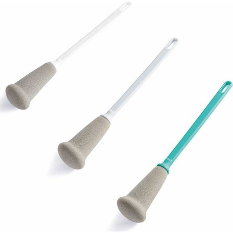 SHINING HOUSE Cepillo de esponja para taza, 3 piezas, cepillo de esponja para botella de mango largo, cepillo de espuma de cocina de mango largo, para cepillo de limpieza para café, botellas blanco, v (1/5)