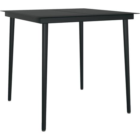 Maison Exclusive - Garten-Esstisch Schwarz 80x80x74 cm Stahl und