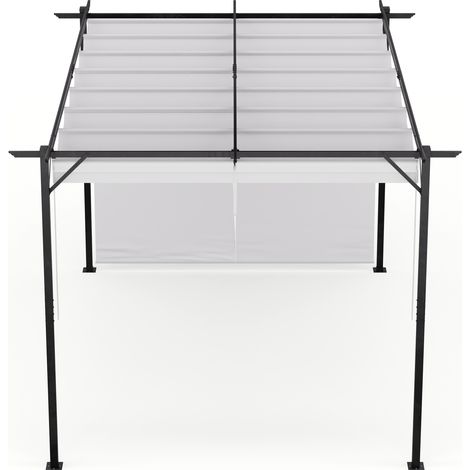 Blumfeldt Blumfeldt Pantheon Robust Pérgola 3×4 m Persianas laterales de acero con recubrimiento de polvo resistente a la intemperie