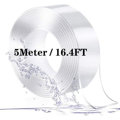 5M Ruban Adhésif Double Face Extra Fort, Nano Tape Transparent Lavable, Amovible Traceless Double-Face Gel (1/5)