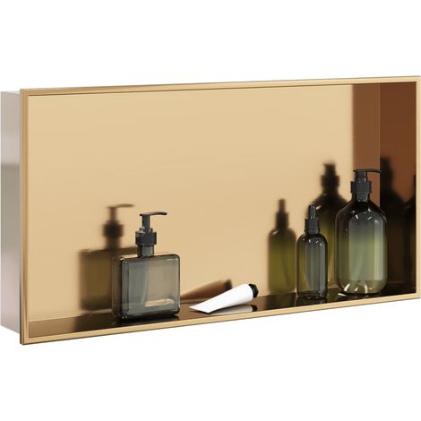 vidaXL Nicchia per Doccia Oro Spazzolato 62x32x9cm in Acciaio