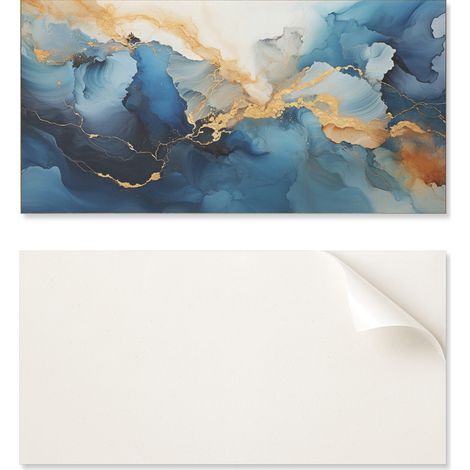 Panel de vinilo autoadhesivo para cocina, 120x60 cm, con estampado abstracto de ondas.