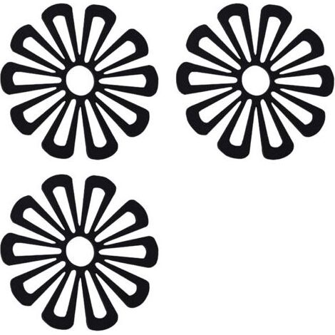 3-teiliges Mehrzweck-Silikonuntersetzer-Set, geformte Platzsets, Silikonuntersetzer, Tischsets für das Esszimmer, schwarze, rutschfeste und hitzebeständige Matten (1/5)