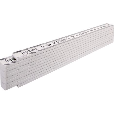 STABILA Kunststoff-Gliedermaßstab Type 1107 2 m weiß, metrische Skala