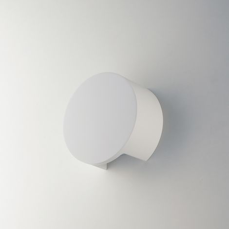 "Applique LEIRON in gesso bianco verniciabile 15.5x7 cm."