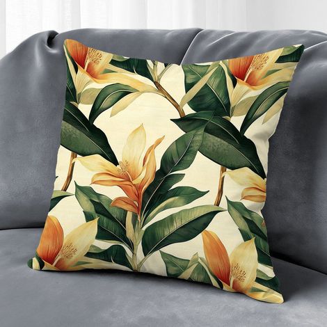 Housse de coussin fleurs extérieur, décoration canapé maison,50×50cm (1/5)