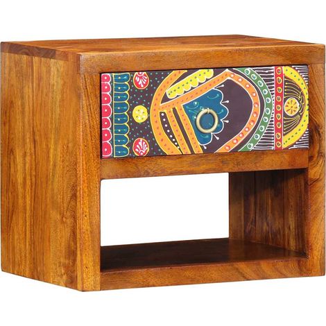 Table de chevet  Cabinet de chevet  Table de nuit Marron 40 x 35 x 35 cm Bois d'Acacia Massif (1/5)