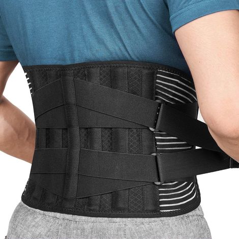 1 Ceinture de maintien, sangles ajustables, tissu nylon respirant, soutien lombaire, usage bureau et travail (1/5)