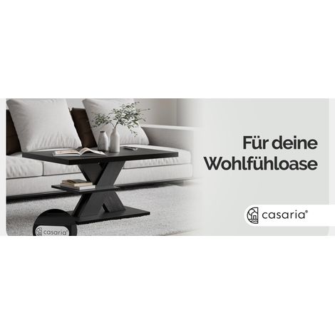 Coffee Table 90x60x45cm, Black, Extra Thick Top, Storage Shelf (1/5)