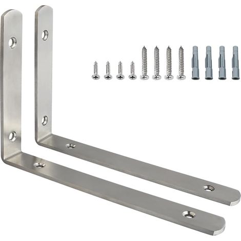 2 Pcs Equerre Etagere Murale Support Charge Lourde 200140mm Brossé (1/5)