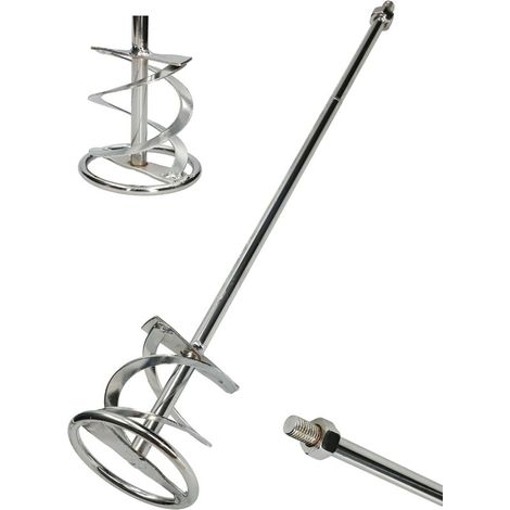 Mélangeur de mortier spirale 100 mm Filetage M14 pour ciment, plâtre, peinture (1/5)