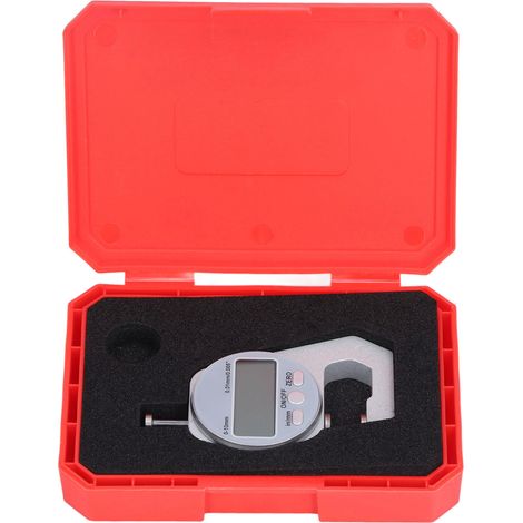 Jauge d'épaisseur numérique 0-10mm, système d'arrêt automatique, bouton de conversion électronique, mesure précise pour usage professionnel. (1/5)