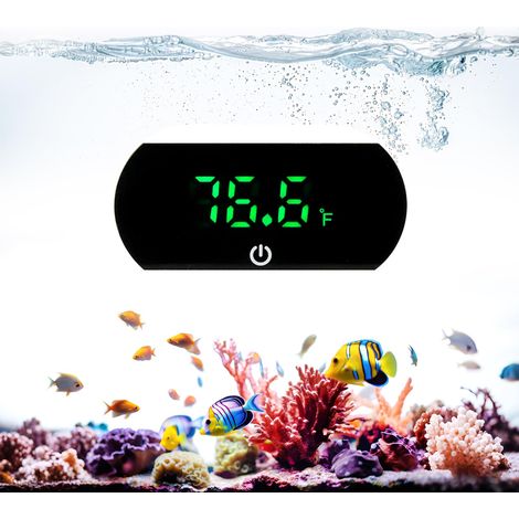 Thermomètre d'aquarium digital LED – Mini écran vert ultra-lisible, haute précision 0,1°C, capteur de température extérieur pour aquarium eau douce, mer et terrarium