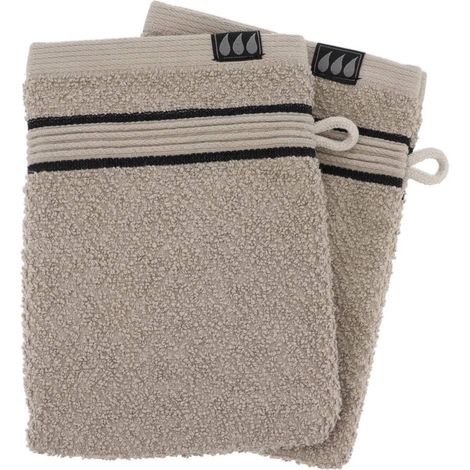 Set aus 2 waschhandschuhen 15x21 cm 100% baumwolle - schwarze schnur - Tendance