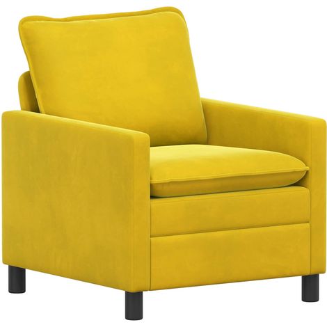 Canapé Jaune 76 x 81 x 87,5 cm Velours vidaXL (1/5)