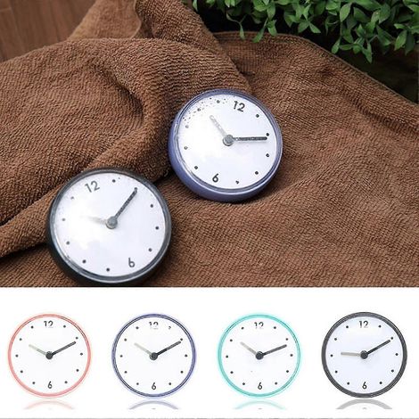 Wasserdichte Wanduhr mit Saugnapf für Bad und Küche, Duschuhr-Dekoration-Pink