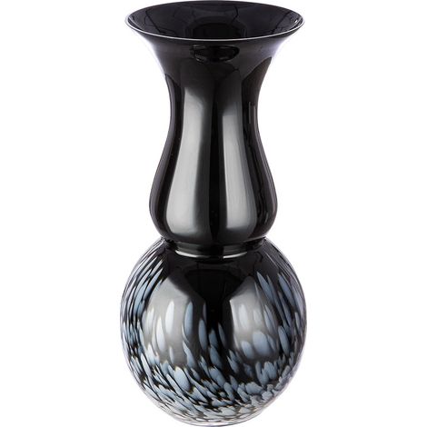 Vase décoratif - Grand Vase décoratif Moderne - en Verre coloré - Fabriqué à la Main - Hauteur : 43 cm - Noir et Blanc (1/2)