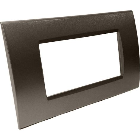 Placchetta per interruttore a 4 posti testa di moro cassetta 504 compatibile con bticino living light supporto cover (1/2)