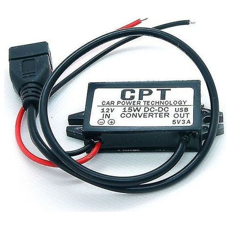 Modulo convertitore DC-DC da 12V a 5V, adattatore di alimentazione con uscita USB da 3A 15W HFMQV (1/5)