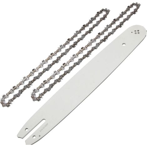 Guide-Chaîne 20 Pouces - Chaîne Tronçonneuse 76 Maillons - Compatible MS180 MS190 MS250 - Lot de 1 Guide + 2 Chaînes (1/5)