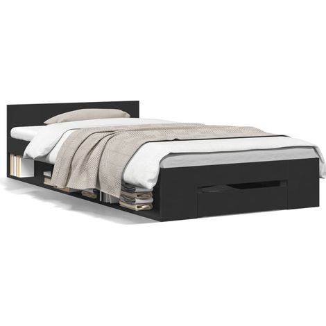 Maison Exclusive - Bettgestell mit Schublade Schwarz 100x200 cm H