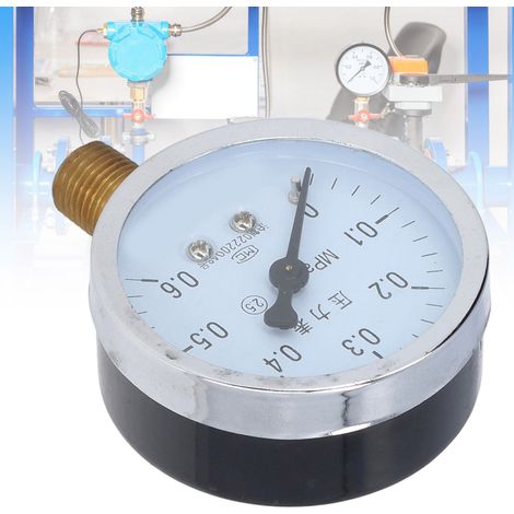 Manomètre pour compresseur d'air, 1/4" NPT, raccord inférieur, 00,6 MPa, convient à un usage domestique, y compris le chauffage au sol, la protection incendie et les systèmes d'eau courante. (1/5)
