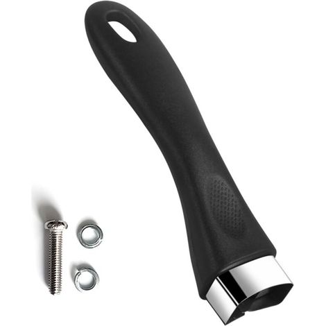 Poignée Amovible, Anti Brûlure Poignée Amovible, Poignée Universelle avec des vis, pour Convient à la Plupart des Accessoires de Cuisine (Noir) (1/5)