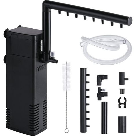 1 Filtre Intérieur Aquarium, 22W 1000L/H Débit Réglable, Pompe Oxygène, Pour Réservoir 250L Eau Froide (1/5)