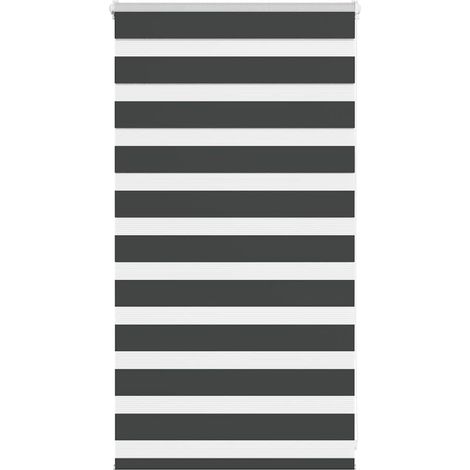 Doppelrollo Schwarz 90x100 cm Stoffbreite 85,9 cm Polyester