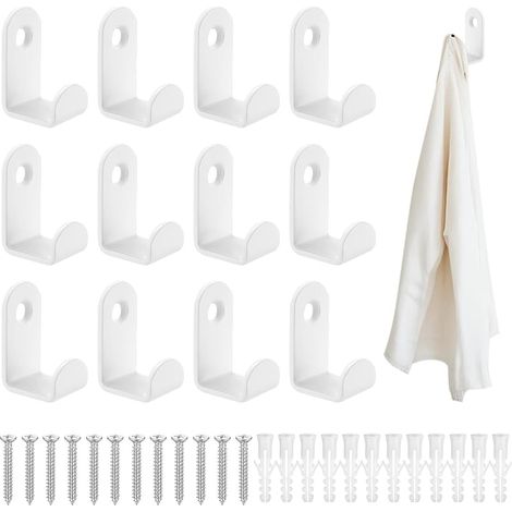 13 Pcs Crochet Porte Manteau Mural Blanc, Patères Porte Manteaux, Patere Murale Blanche, Patere Porte Manteau, Patère Murale pour Maison, Salle de Bain, Cuisine, Vêtements, Serviettes, Clés, Sacs (1/5)