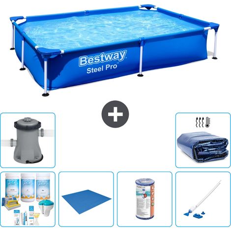 Bestway Bestway Steel Pro Rectangulaire - 221x150x43 cm - 7-pièces S21524 (1/5)