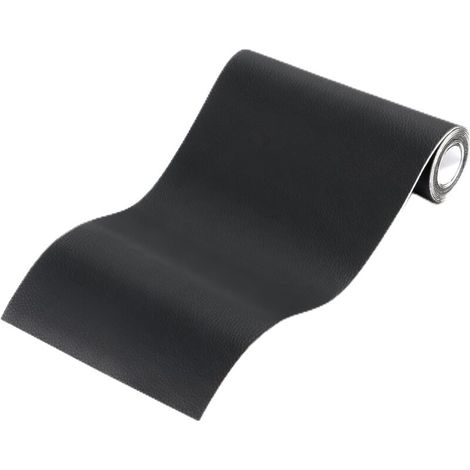 Aufkleber aus Kunstleder, Reparatur und Aufarbeitung von Ledersofas, selbstklebende Lederflicken, Autositzrenovierung, Stiefel, Taschen, Aktentaschen – Schwarz, 50 x 10 (1/4)