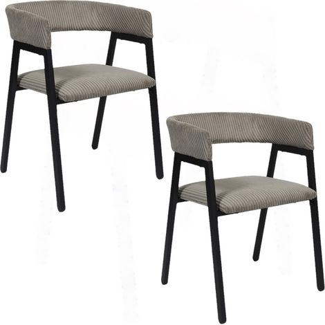 Lot de 2 fauteuils de salle à manger en velours côtelé SCOTT (1/5)