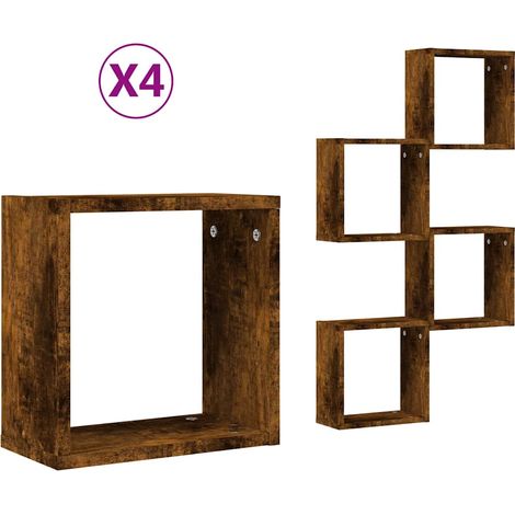 Maison Exclusive - Würfelregale 4 Stk. Räuchereiche 30x15x30 cm (1/5)