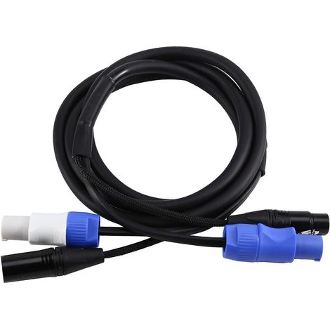 Powercon Combo 2 m XLR DMX512 flexibles Stromkabel, 3 x 1,5 mm Kombi-Stromkabel für Bühnen-Movinglights (1/5)