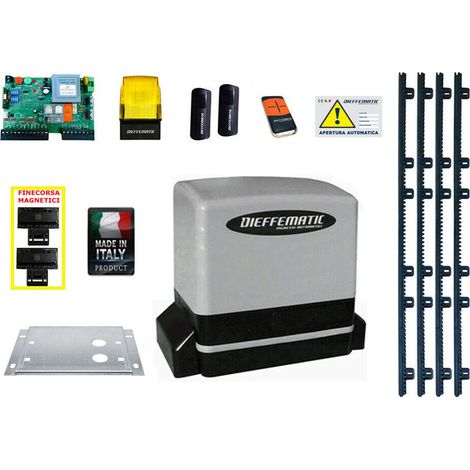 Kit Motore Automazione Cancello Scorrevole Automatico + 4mt Cremagliera 230v Dfm