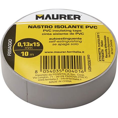 NASTRO ISOLANTE PVC GRIGIO MAURER 25MTX19MM SP.0,13MM