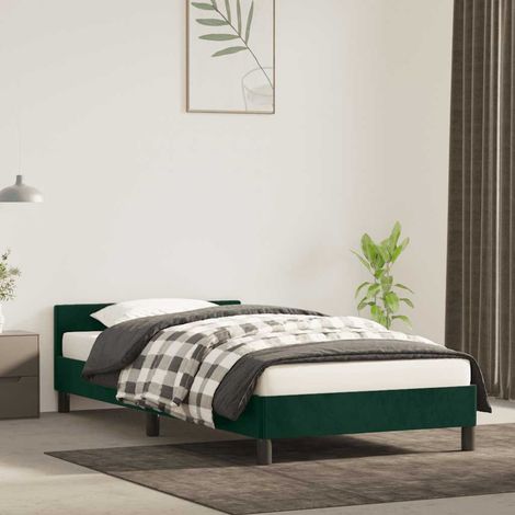 Bettgestell ohne Matratze Dunkelgrün 80x200 cm Samt (1/5)