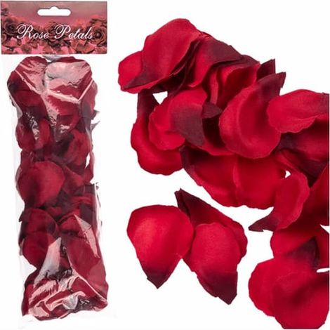 Lot de 100 pétales et feuilles de rose rouges (1/2)