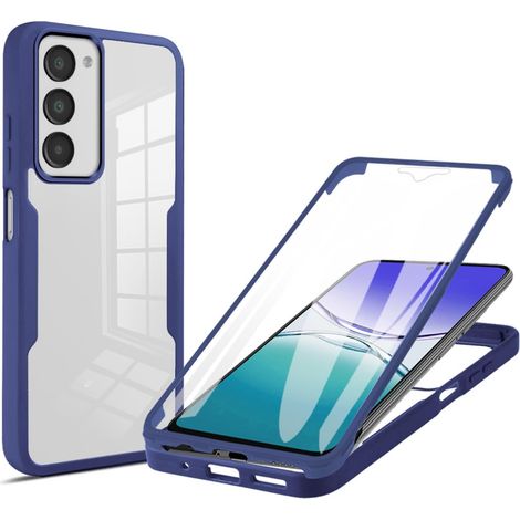 Coque pour Xiaomi Redmi 15 4G/5G avec Protection D'écran, Étui Avant et Arrière 360 Degres Antichoc Housse, Antirayures Robuste Bumper Transparente Case, Bleu (1/5)
