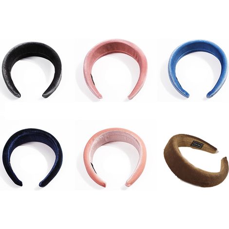 Headband Femme - Bandeau Velours Rembourré Élastique Mémoire de Forme - Pour Cheveux Épais - 6 Pièces (1/5)