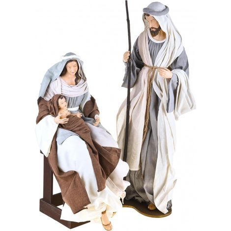 Natività completa statue per presepe con vestiti in tessuto h 60 cm -Oro (1/4)