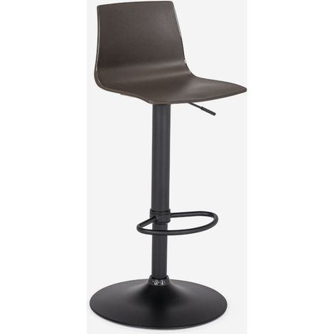Taburete cocina bar diseño base negro mate ajustable Grand Soleil Imola Matt - Marrón