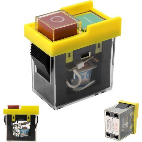 250V 6A Interrupteur électromagnétique AYWHP interrupteur machine outil,Interrupteur étanche Magnétique, Interrupteur D'outil, Bouton de Démarrage, Classe de Protection IP55 (1/5)