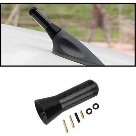 Antenna corta per auto, antenna corta universale amplificata per autoradio, antenna FM AM stereo per auto di ricambio per tutte le auto, veicoli, autocarri (nero)