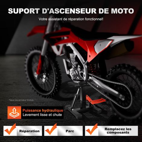Support élévateur pour moto, support élévateur en acier pour garages et ateliers de réparation, capacité de charge de 200 kg (1/5)