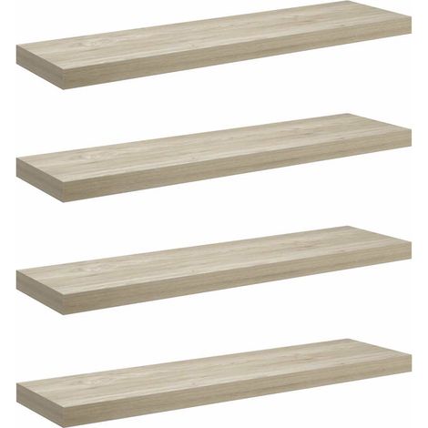 Maison Exclusive - Schwebende Wandregale 4 Stk. Eichefarben 90x23 (1/5)
