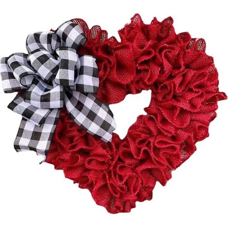 Guirlande En Forme De Cœur - Décoration Murale Porte D'Entrée - Pour Jour Des Amoureux Anniversaire Mariage - 40 cm - 1 Pièce (1/5)