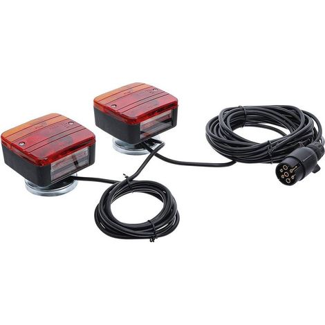 Feux de Remorque avec Support Magnétique - 2 pcs - Sécurité et Fixation Facile,  - D-Work